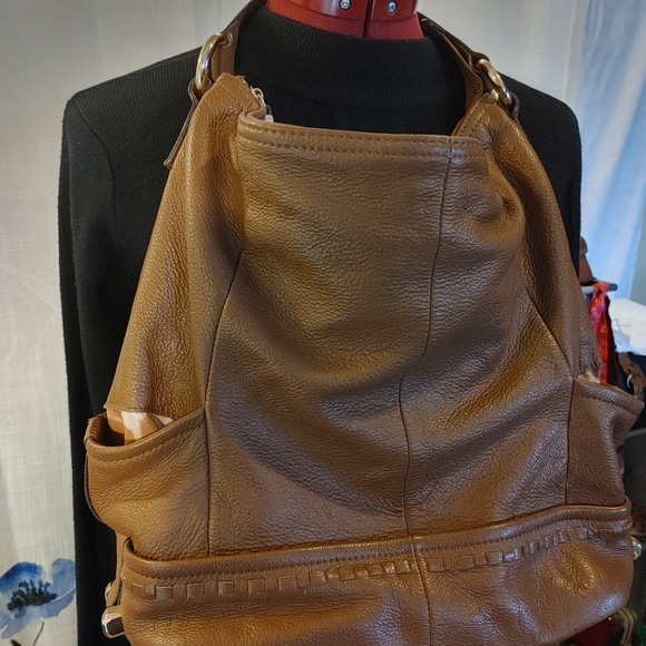 B. Makowsky Brown Leather Bag - Picture 8 of 8